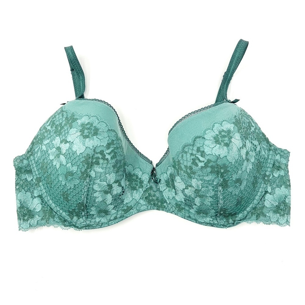 NWT Adore Me Jana Push Up Bra Women's Size 38D Oil Blue Mallard Green